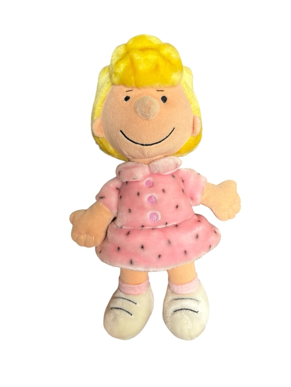 Peanuts Sally Brown Plush Doll Pink Dress 13” Stuffed Animal Snoopy